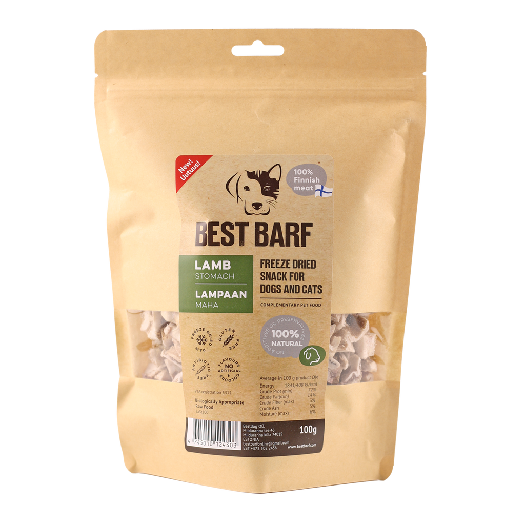 100% Natural Freeze-Dried Raw Lamb Stomach Snacks