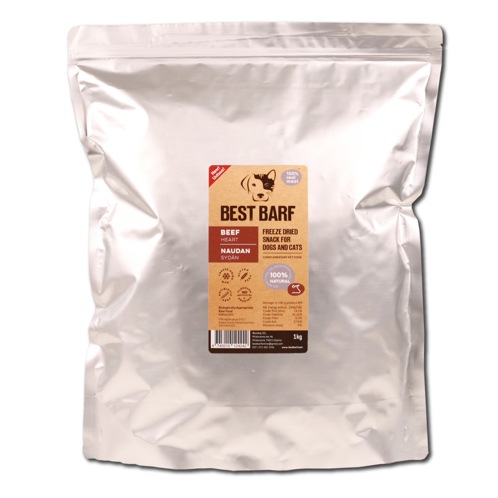 100% Natural Freeze-Dried Raw Beef Heart Snacks