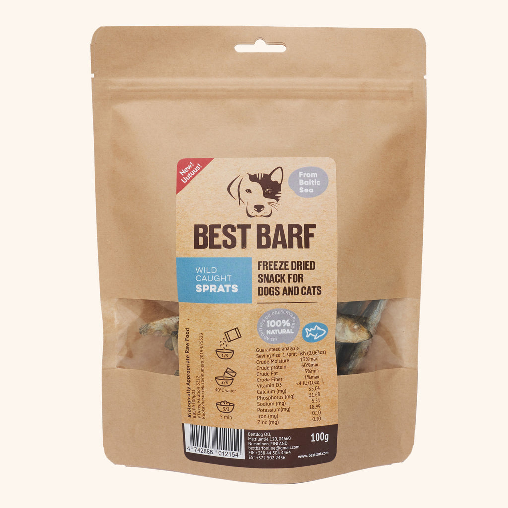100% Natural Freeze-Dried Hand Caught Raw Baltic Sprat Snacks