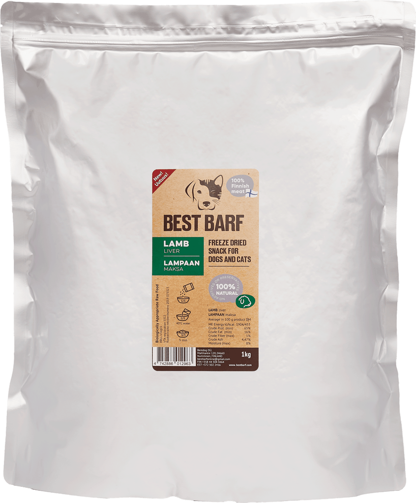 100% Natural Freeze-Dried Raw Lamb Liver Snacks