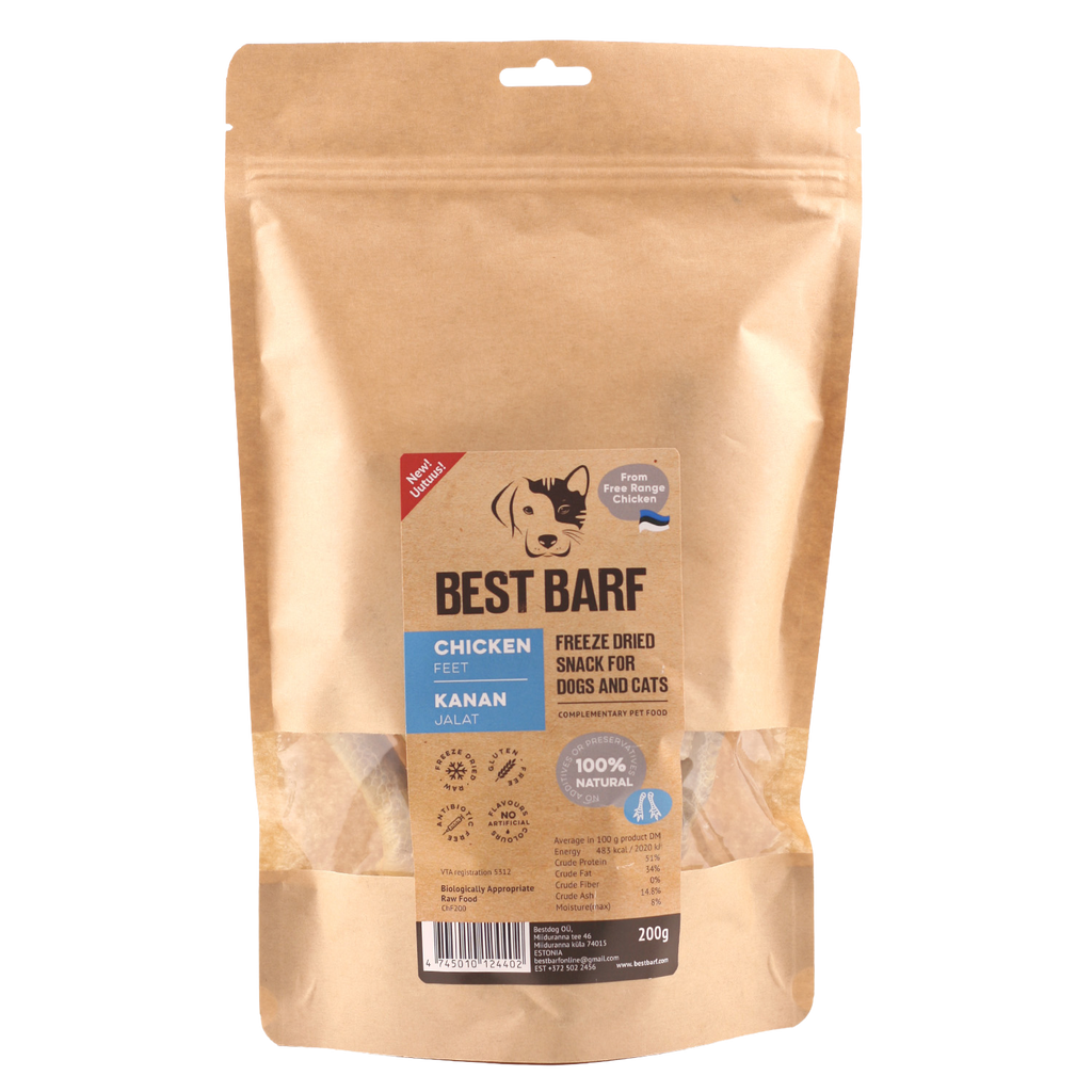 100% Natural Freeze-Dried Raw Chicken Feet Chewing Treats