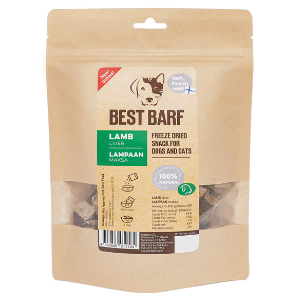 100% Natural Freeze-Dried Raw Lamb Liver Snacks