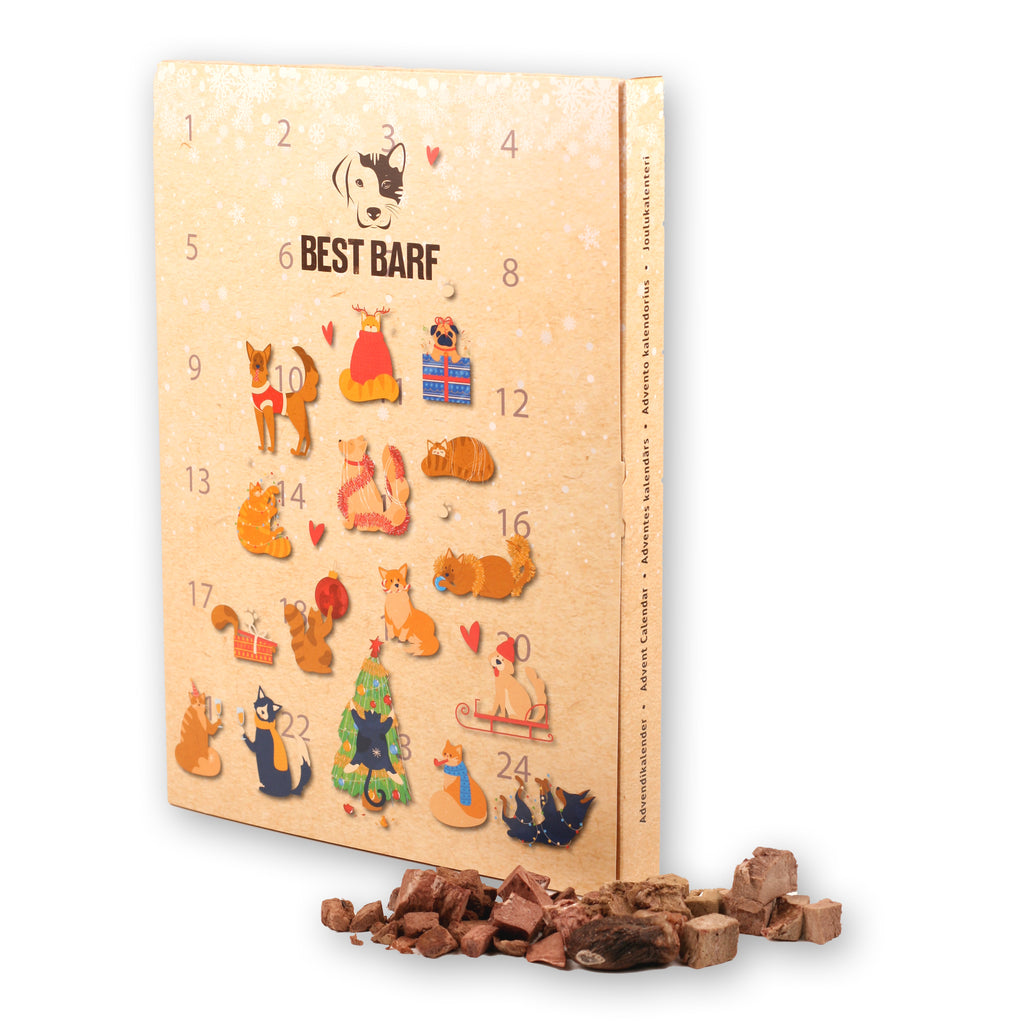 BEST BARF Christmas Advent Calendar for Dogs & Cats (6 different ingredients)