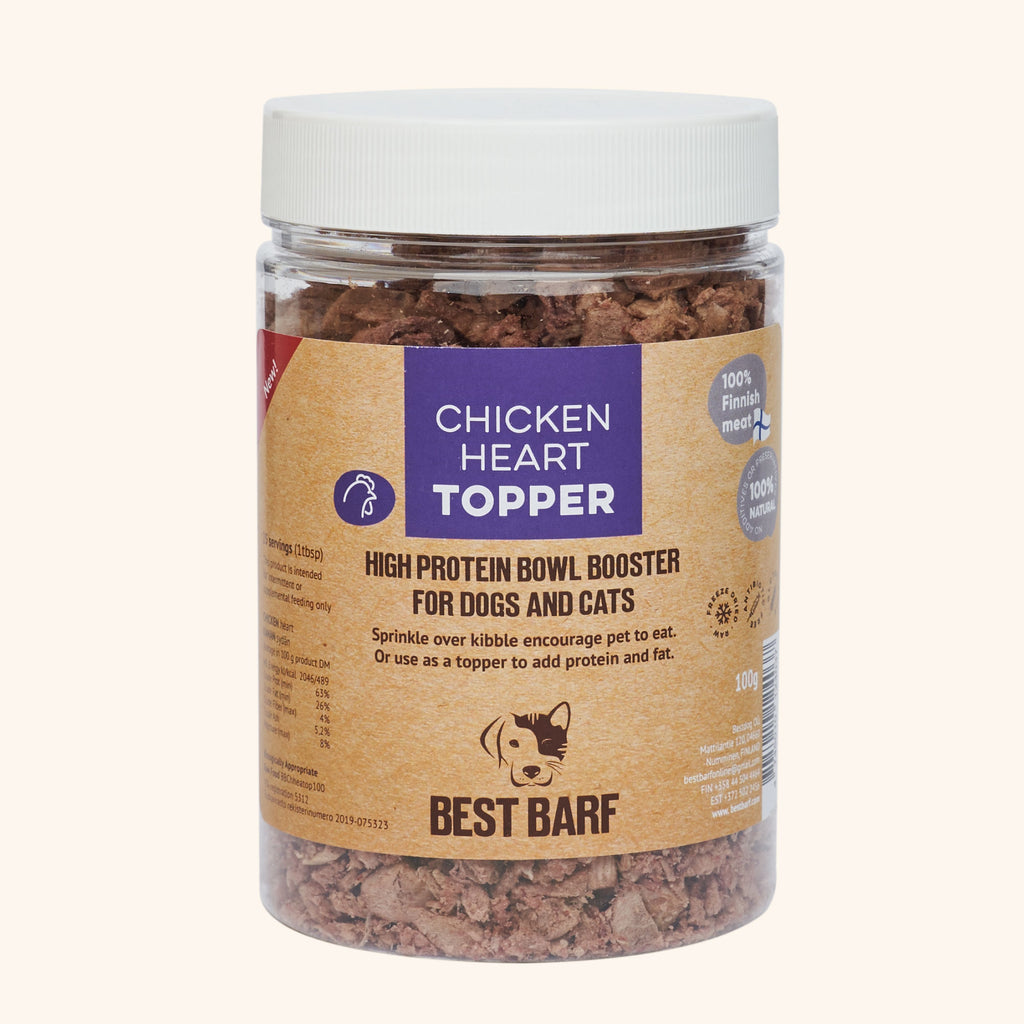 100% Natural Freeze-Dried Raw Chicken Heart Meal Topper