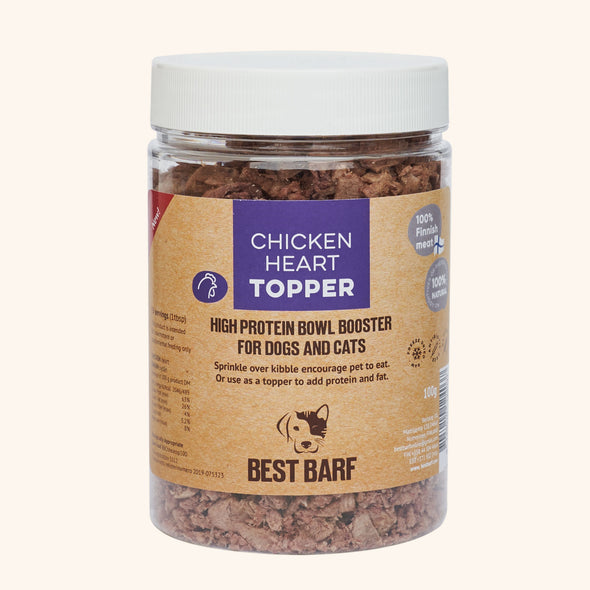 100% Natural Freeze-Dried Raw Chicken Heart Meal Topper